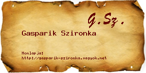 Gasparik Szironka névjegykártya