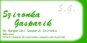 szironka gasparik business card
